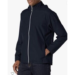 Charles River  Windbreaker Jacket Men's Med Pack & Go ZipS Hooded Pullover Blue